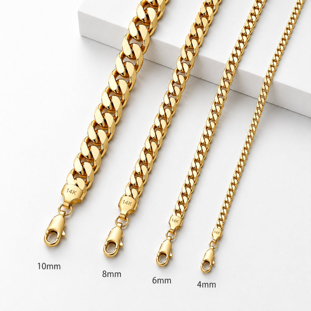 14K Gold Solid Handcrafted Cuban Link Necklace
