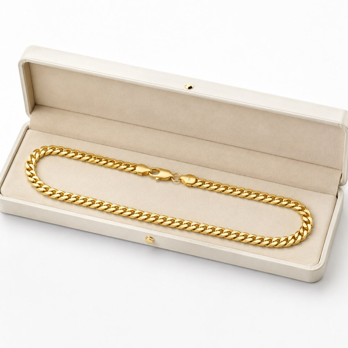 14K Gold Solid Handcrafted Cuban Link Necklace